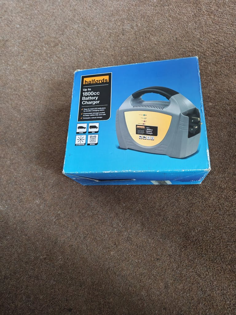 Halfords battery charger up to 1800cc.