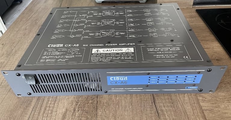 CLOUD CX-A6, 6 x 120W PER CHANNEL POWER AMPLIFIER, GREY, 19" RACKMOUNT 2U.