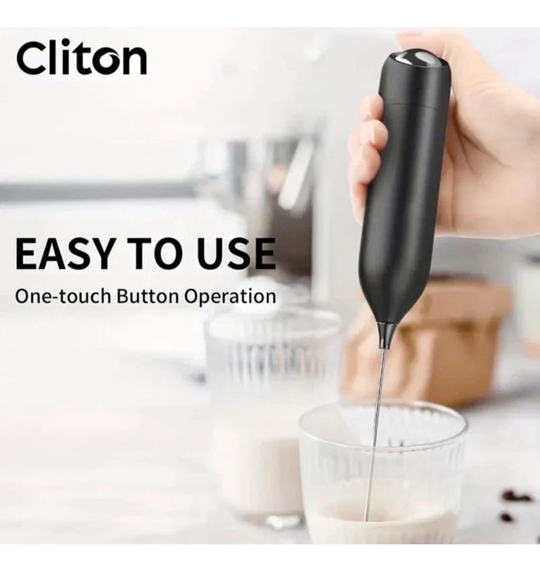 Stylish handheld electric milk / coffee frother with STAND 