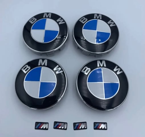 4x BMW 68mm Wheel Centre Hub Caps 4x M Sport Decal Emblem