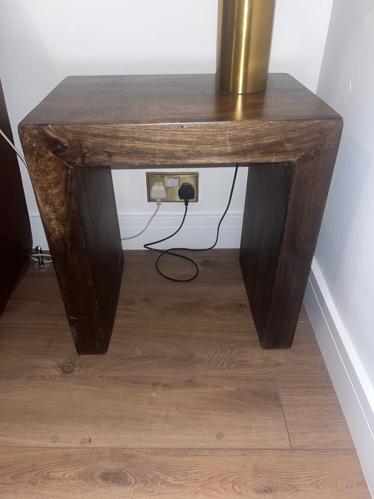 Solid wood corner tv unit and cube table set 