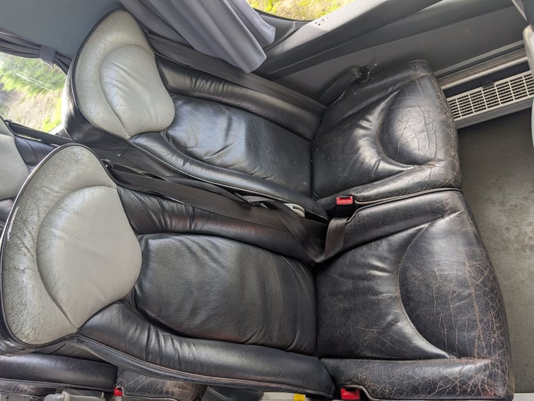 49 Bus / coach seats from a Scania Irizar PB Leather Recliner with 3 point belts
