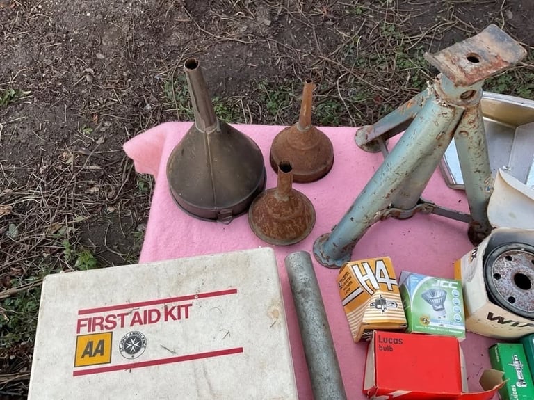Collection Of Mostly Automobilia Items - To Include Vintage St John Ambulance AA First Aid Kit Box