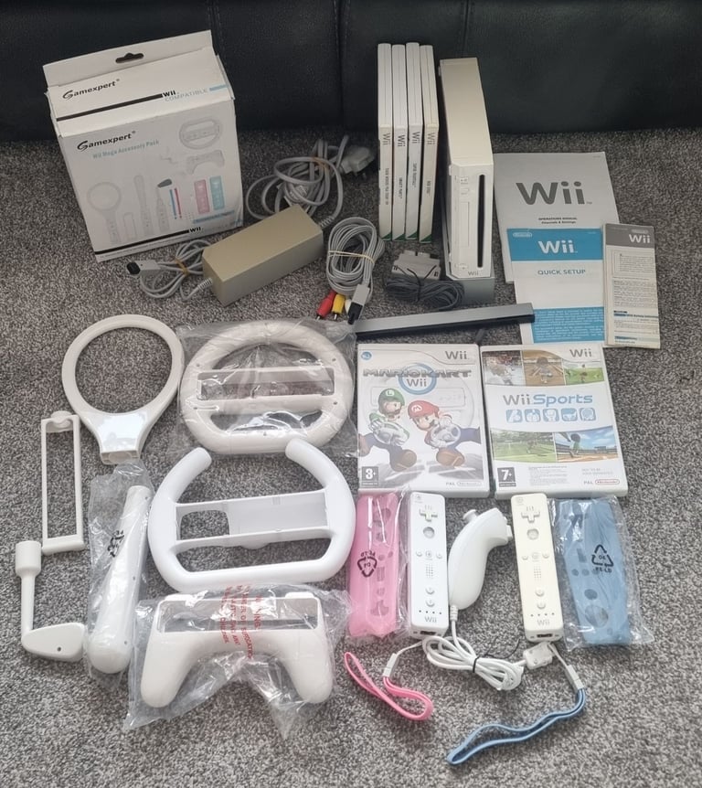 image for Wii + 6 games Inc mario kart & wii sports 