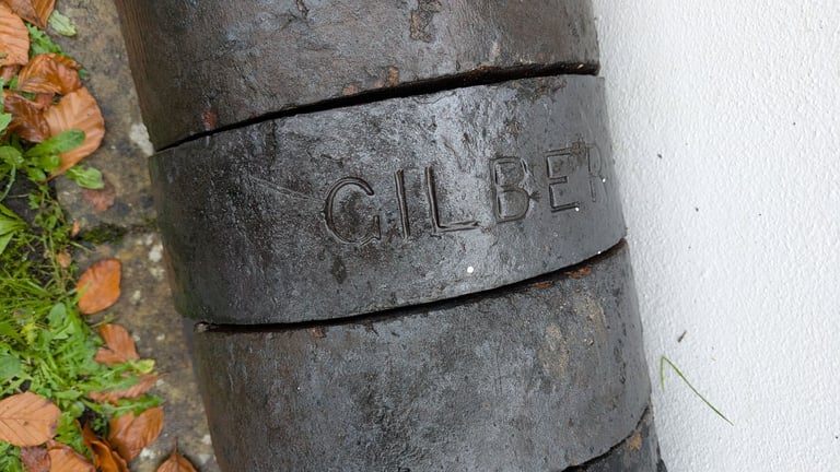 Reclaimed blue half-round bricks