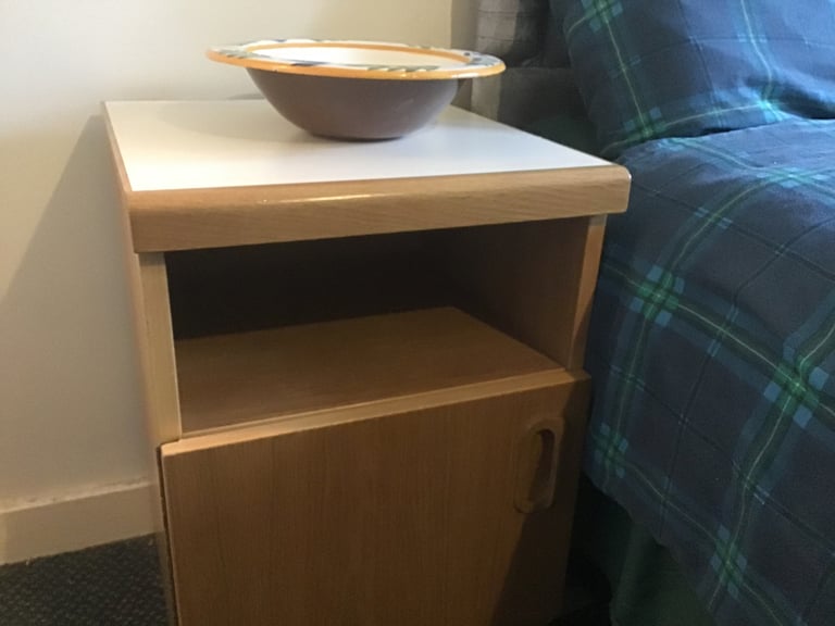 Clearance two beside tables units solid wooden cabinets and matching side table can deliver