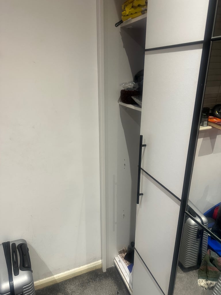 Double sliding door with mirror 
