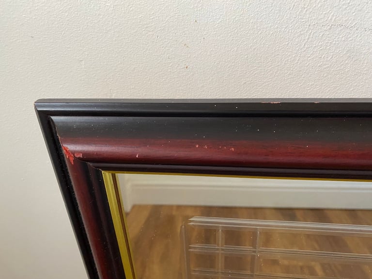 Large heavy etched rectangular mirror with Art Nouveau / Charles Rennie Mackintosh style design