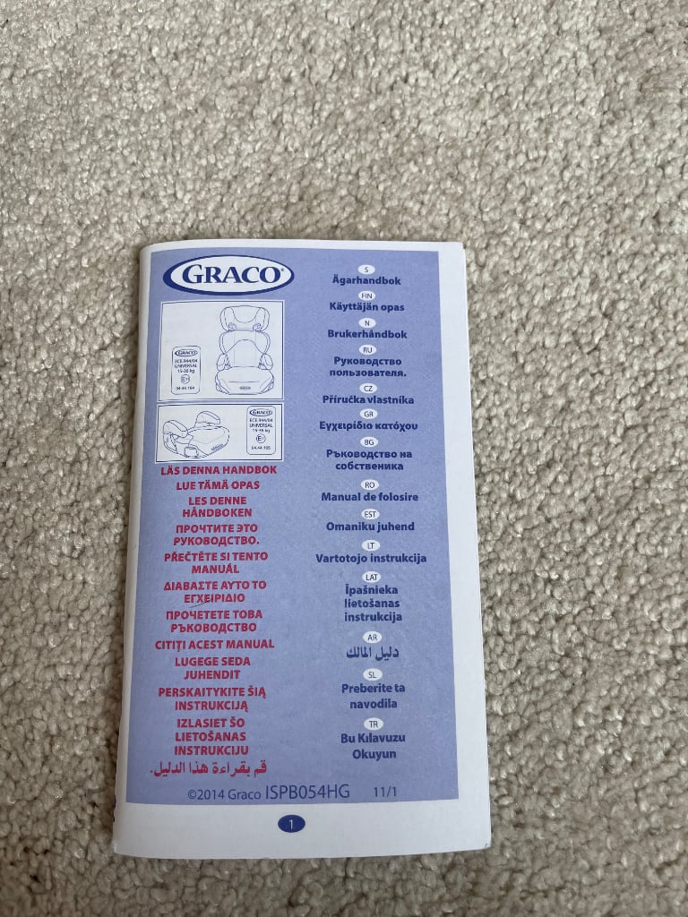 Graco junior maxi car seat/booster seat 4-12 years