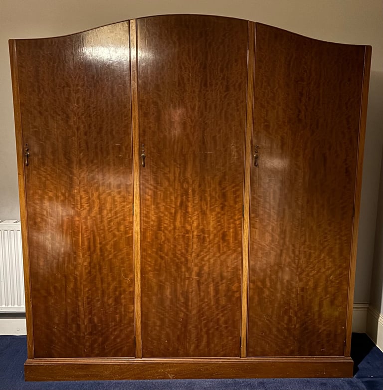 Antique Triple Wardrobe in Walnut