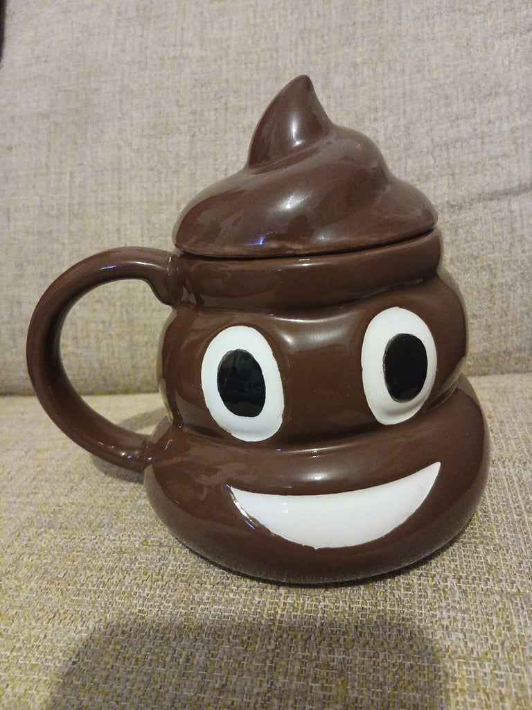 image for Shaped Ceramic Mug with Lid - Emotive Poop