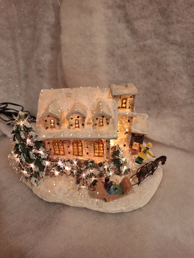 image for Small Light-up Snow covered house