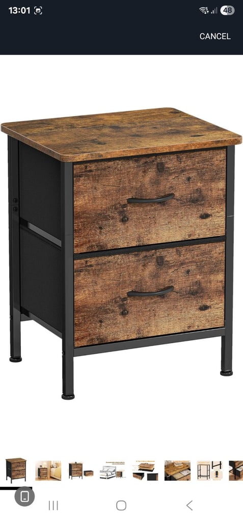 image for 2 Bedside Table with 2 Large drawers 