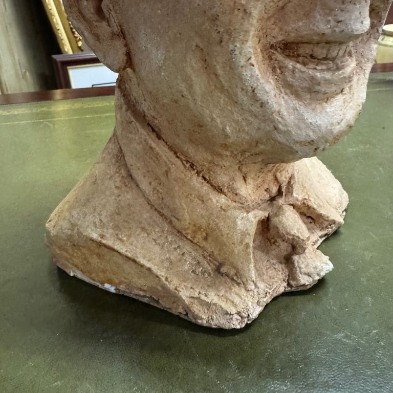 Plaster portrait bust — unsigned, c.20th century — 25 cm tall 