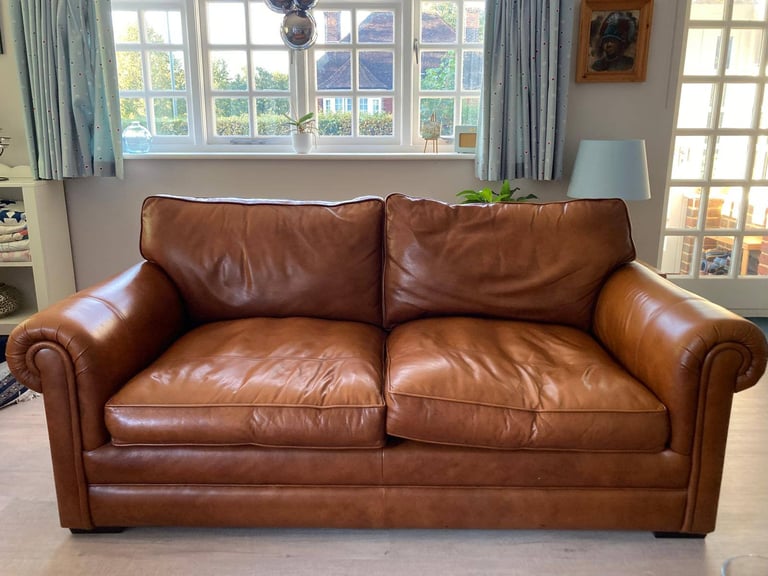 Parker Knoll Canterbury Large Leather Two Seater Sofa