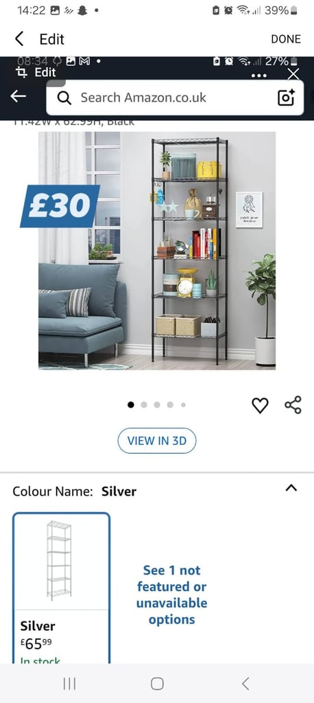 new 6 tier shelving unit £30 delivered