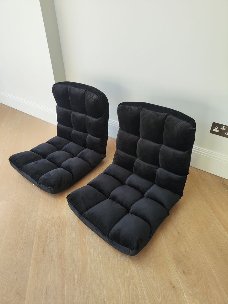 2 x Adjustable Black Floor Chairs
