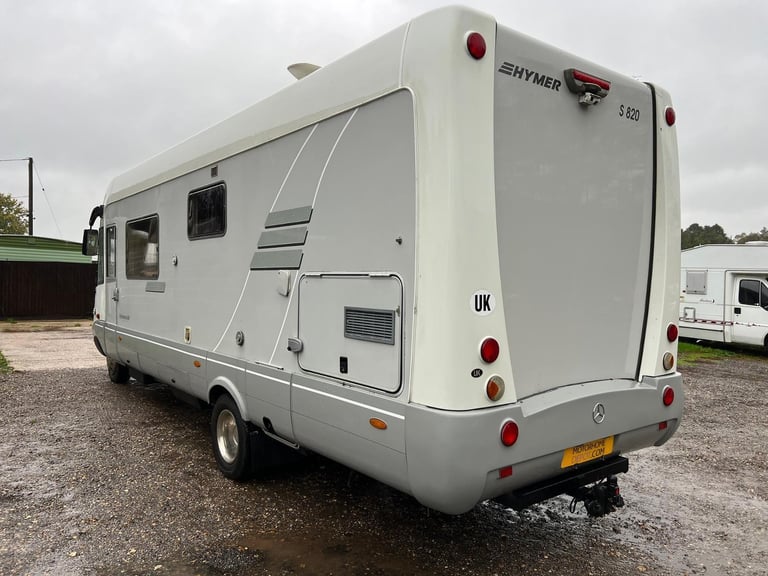 Hymer S820, A Class, 4 Berth, Rear Fixed Bed, Drop Down Bed, Sports Garage