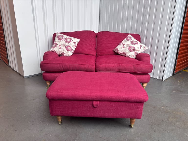 Laura Ashley 3 seater sofa and storage footstool ! Immaculate as new ! 