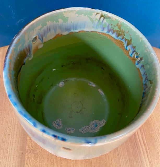CERAMIC DRIP GLAZE PLANTER POT, HANGING BASKET FLOWERS