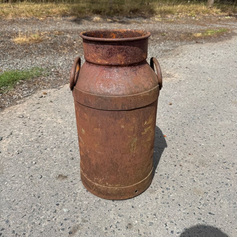 Antique Steel Milk Churn Rustic Planter Pot Wedding Prop Garden Farm