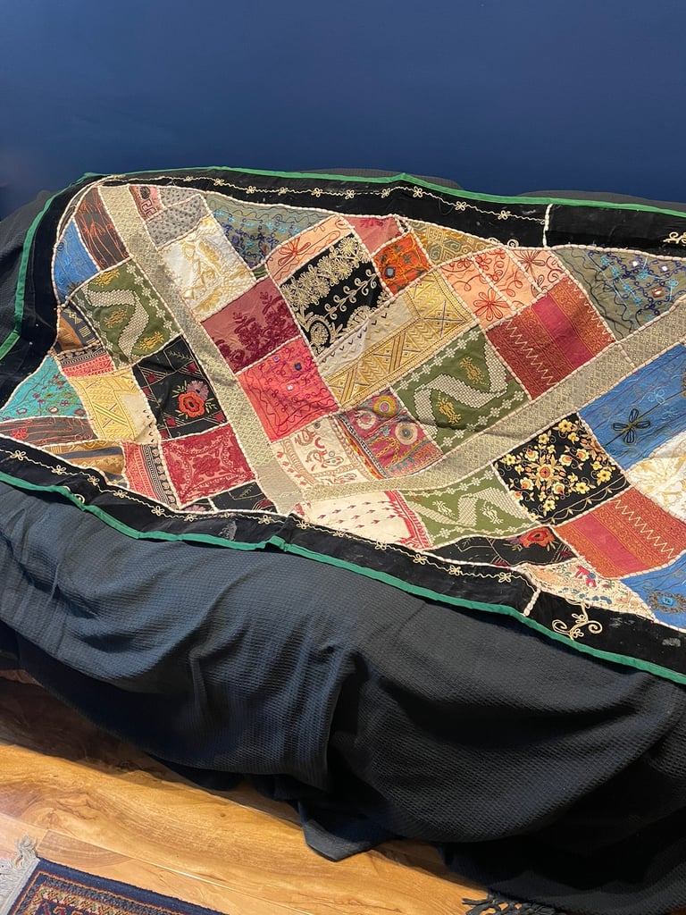 image for Patch work embroidery sofa back cover 