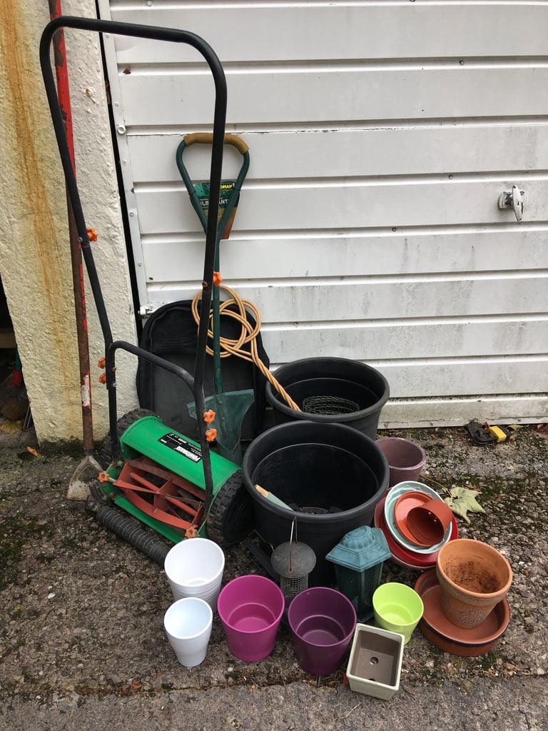 image for Manual Lawn Mower, Ceramic Plant Pots, Garden Tools and Accessories
