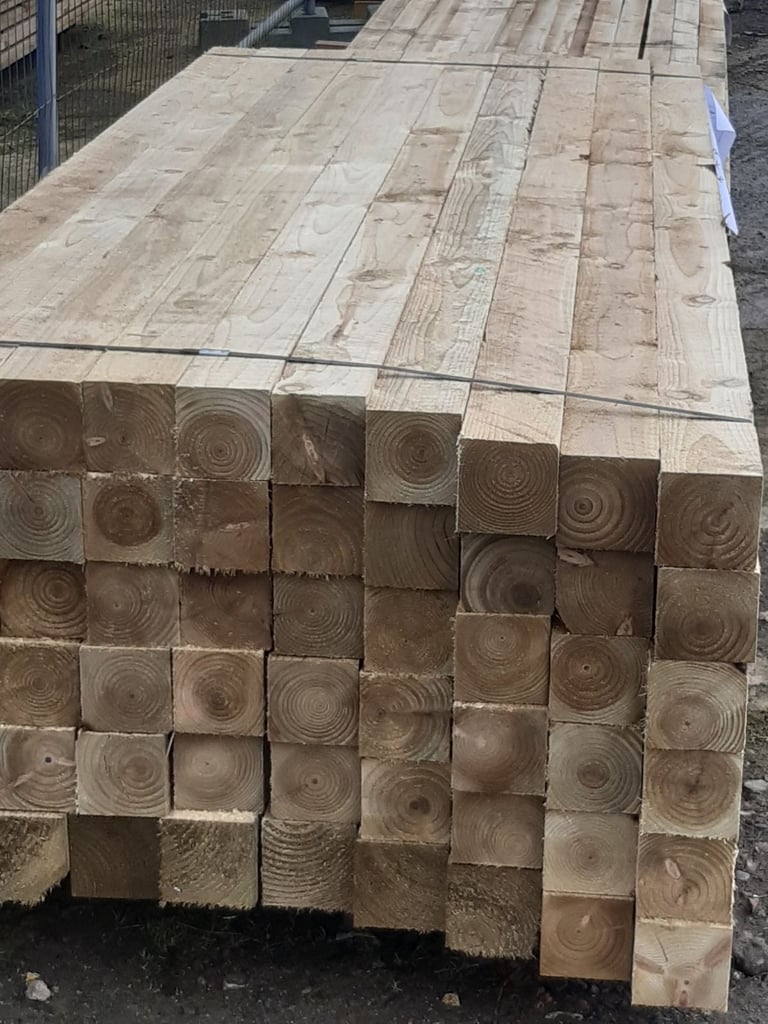 image for 8foot  4inx4in   treated timber  fence posts