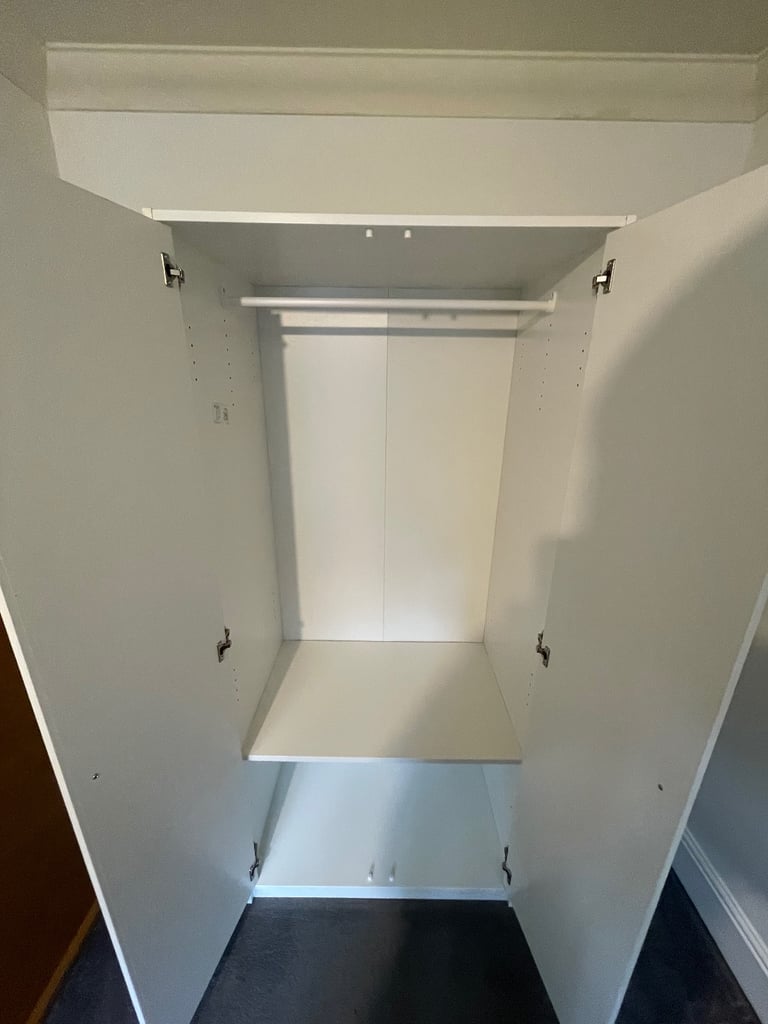 White 2 door wardrobe