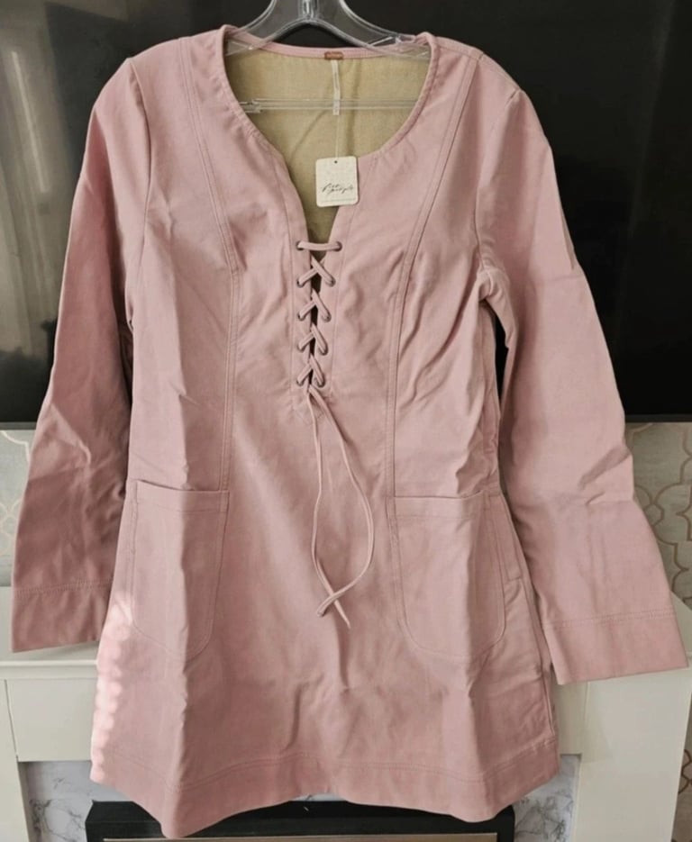 image for Free People Bradley Suede Mini Dress Pink Size Small