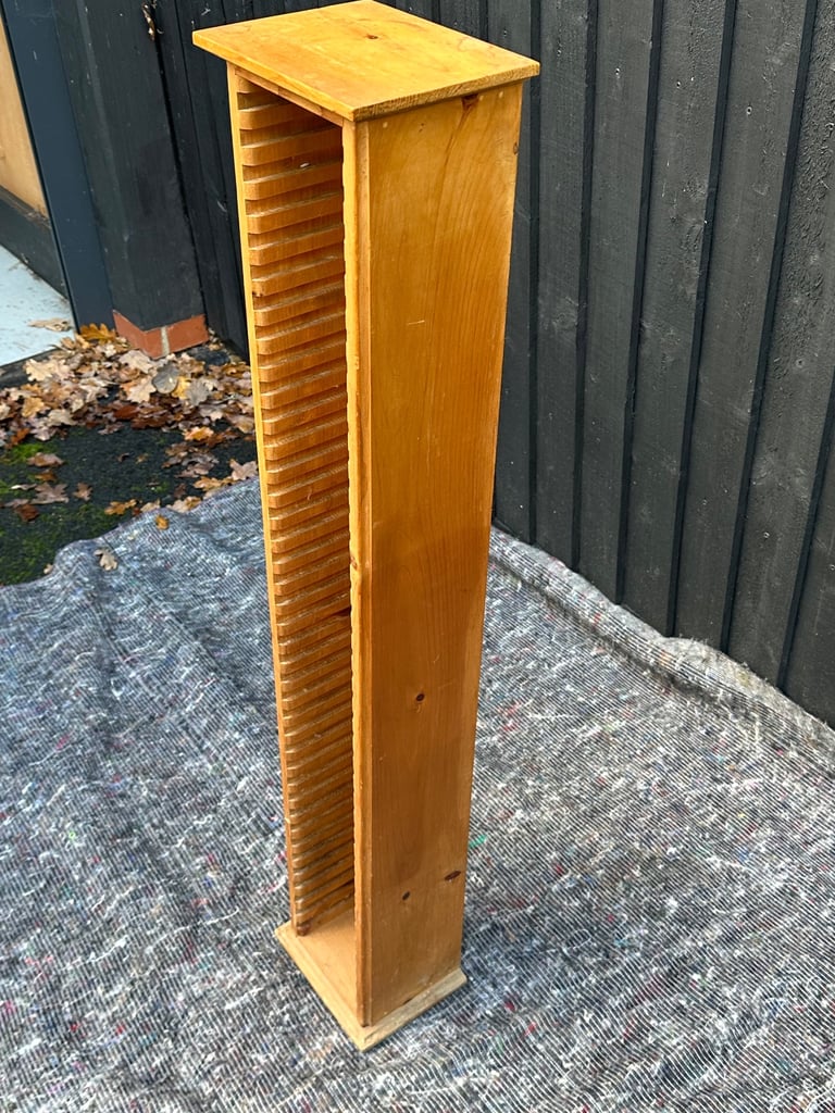 Wooden CD storage tower rack