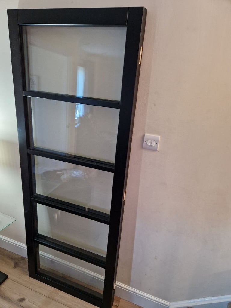 Howdens black glazed internal door