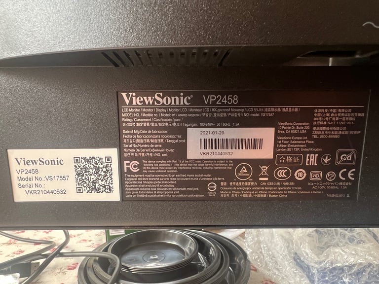 ViewSonic VP2458 1080p 60Hz Colour Accurate Monitor