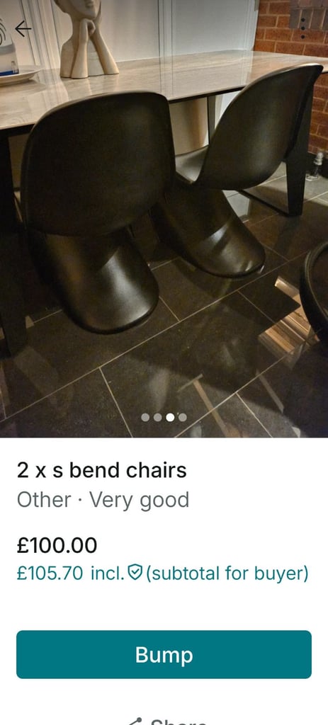 image for 2 x S bend chairs