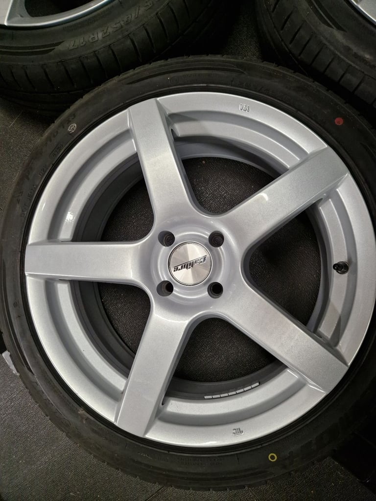 4x 17" alloy wheels (4x100) & 205/45R17 tyres - seat toyota vauxhall volkswagen