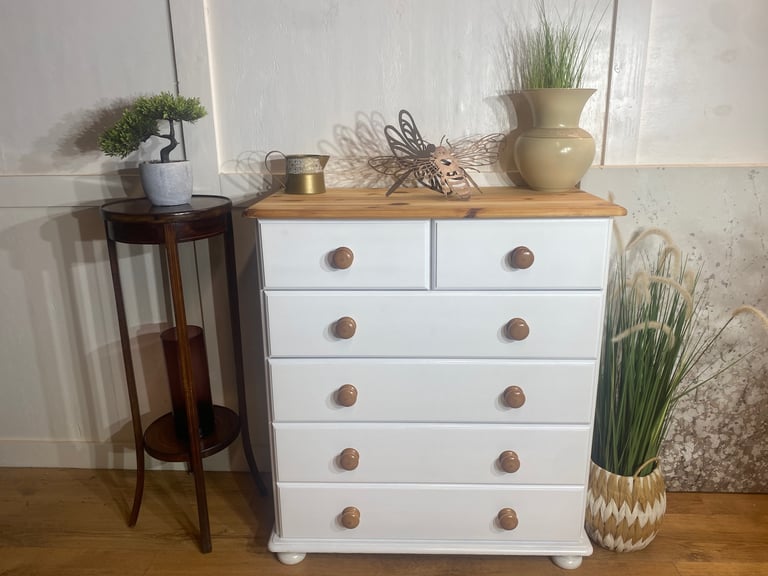 image for Solid pine chest of drawers