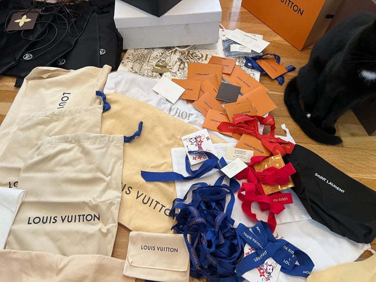 Huge bundle of Authentic Louis Vuitton designer packaging