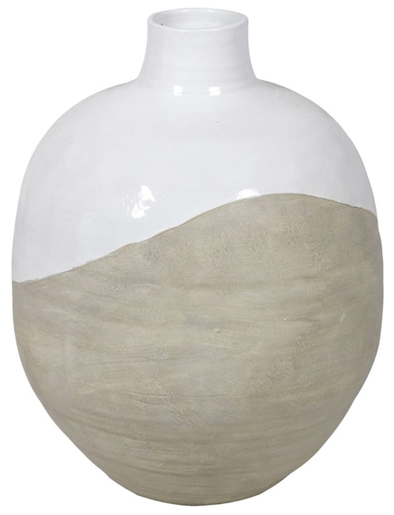 Massive Oversized Decorative Grey & White Wave Ceramic Vase 