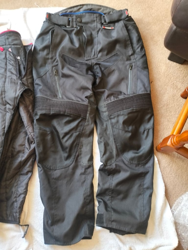 Frank Thomas Mens Waterproof Textile Motorcycle Trousers Medium 32" W 4 in 1