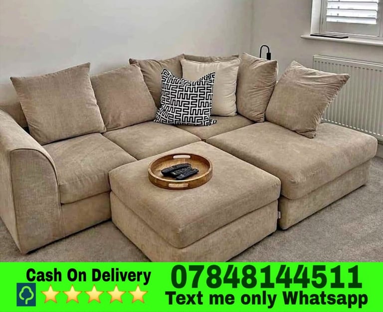 *-Premium Quality Sofas - Corner L U Shape 3 2 Seater With Stool