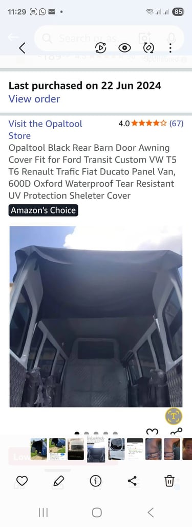 image for Van barn door awning