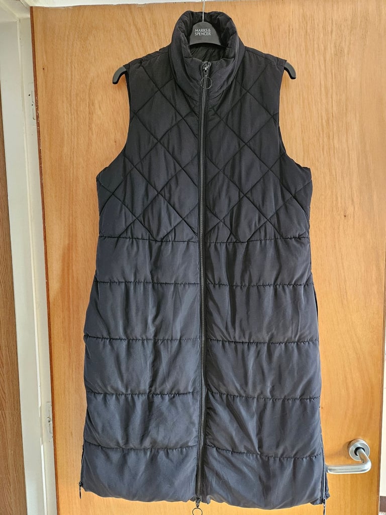 image for Ladies black long line gilet / coat / jacket £10