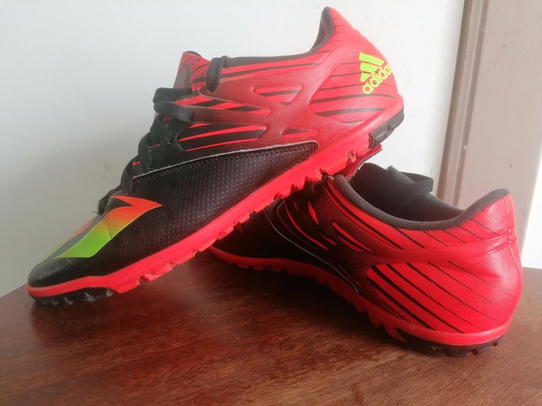 Adidas Messi Turf Soccer Shoes Green Black, red colour. Uk size - 9.