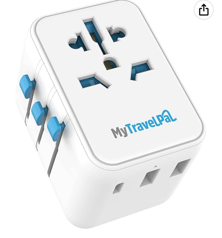 Universal Travel Adapter with USB C & USB Ports | MyTravelPal