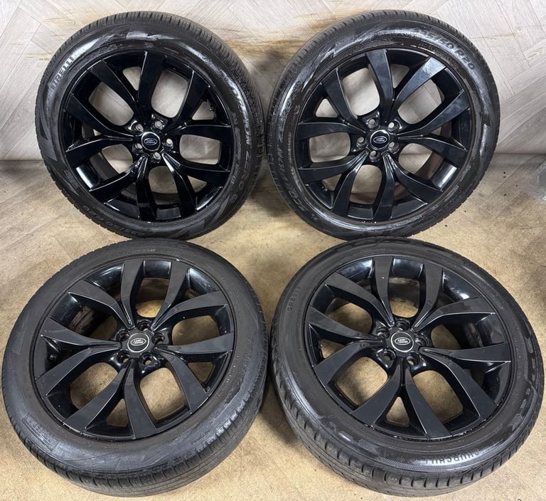 20'' GENUINE RANGE ROVER EVOQUE DISCOVERY SPORT BLACK LAND ALLOY WHEELS TYRES MK72-AA