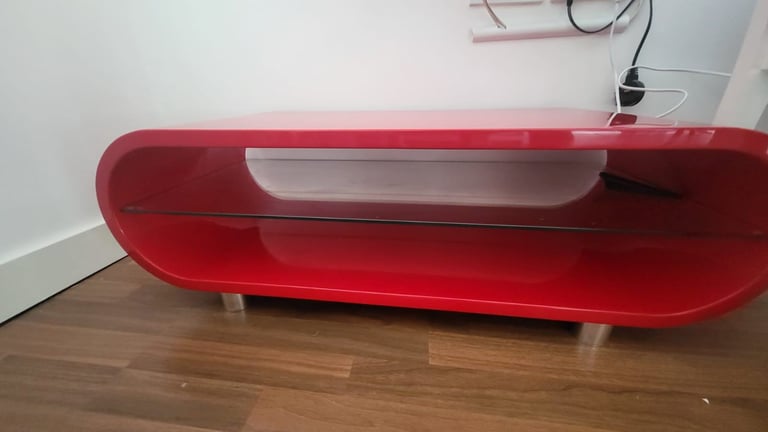 Red gloss tv stand in great condition, hardly used, collection asap 