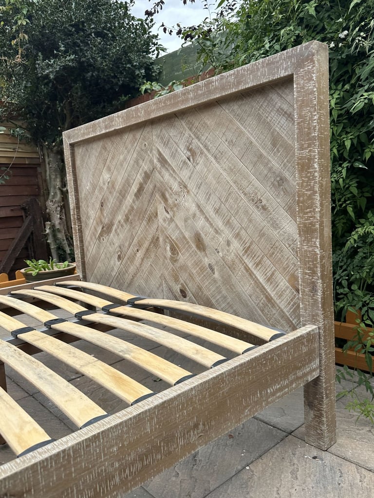 Barker & Stonehouse Reclaimed Wood 4FT6 Double Size Bed Frame - Great Condition