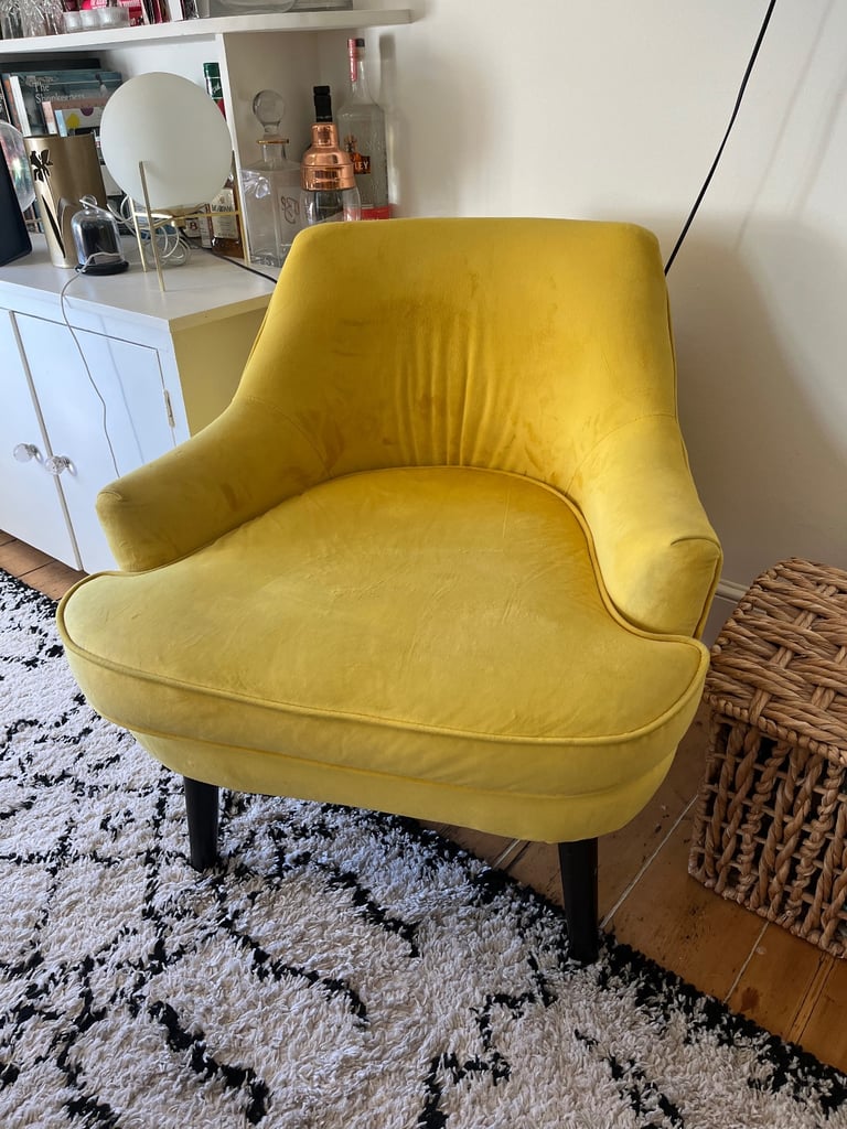 image for Velvet Chair Yellow