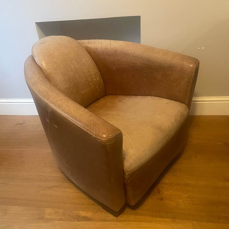 Two beautiful leather tub chairs £65 each