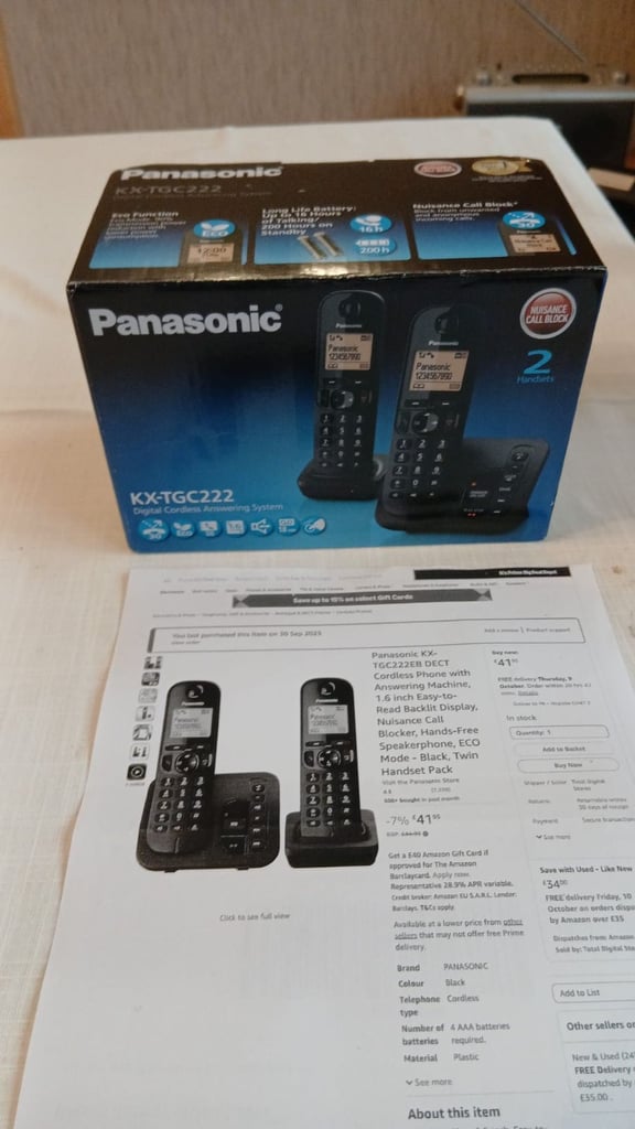 NEW Twin Cordless phones Base station plus  Remote phone for another room 